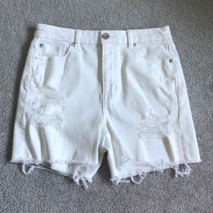 White denim shorts